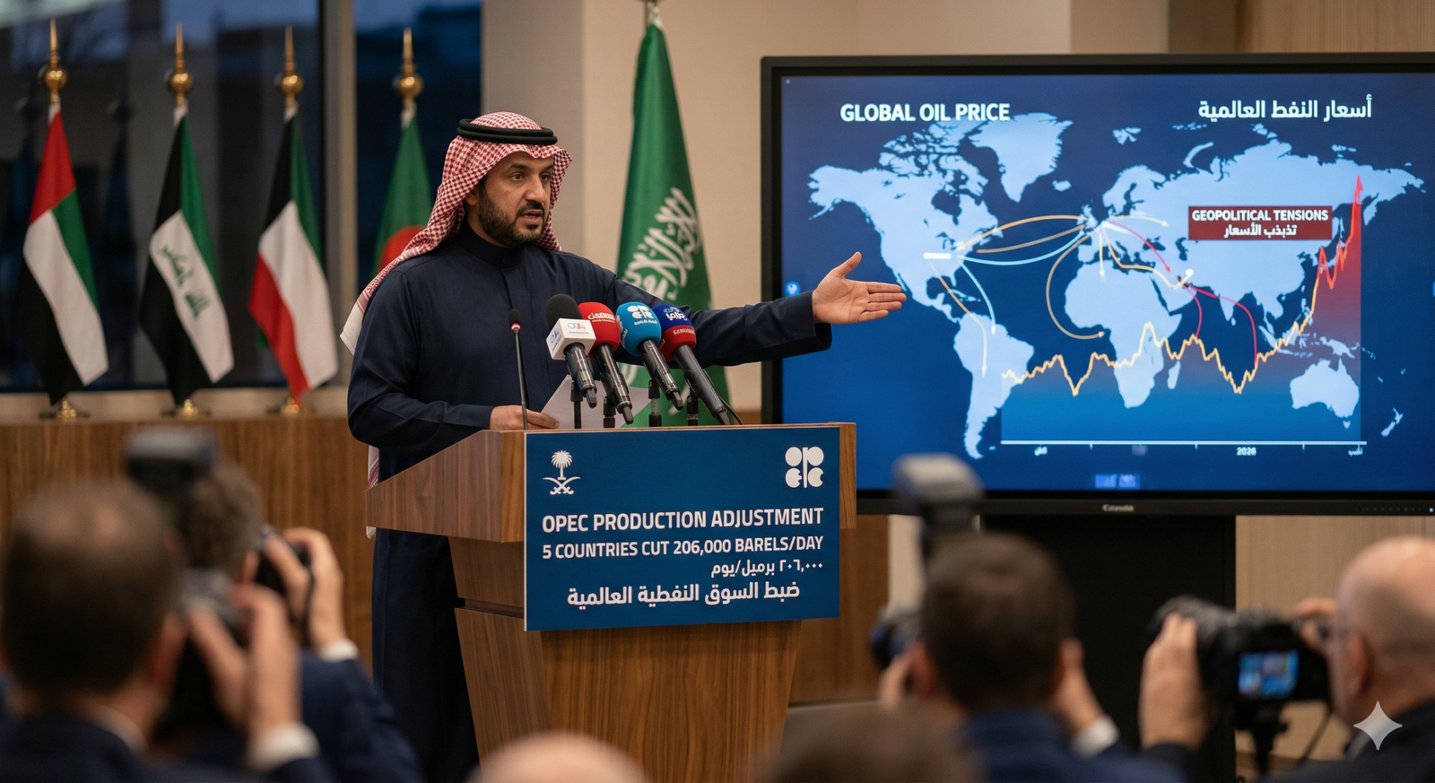 أوبك تعدّل إنتاج النفط بمقدار 206 آلاف برميل يومياً